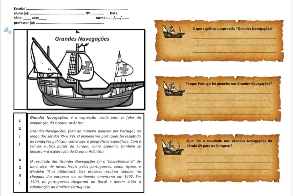 Atividade: As Grandes Navegações – 7º Ano - Prof. Rosiane Cunha