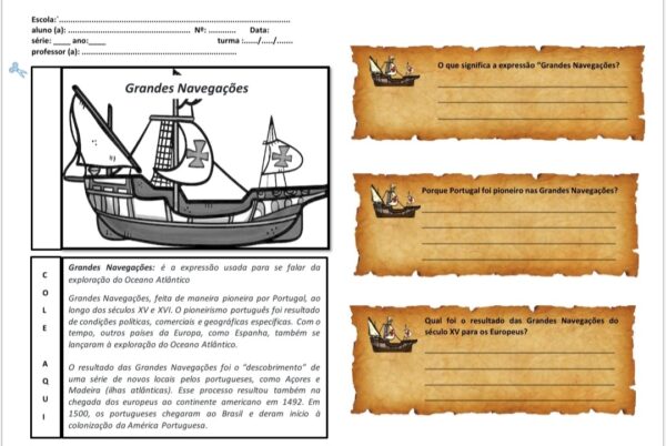 Atividade: As Grandes Navegações – 7º Ano