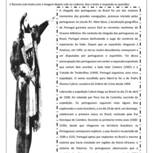 Atividade – O Brasil Colônia: Início da Colonização (7º Ano)