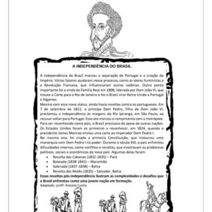Atividade – A Independência do Brasil (8º Ano)