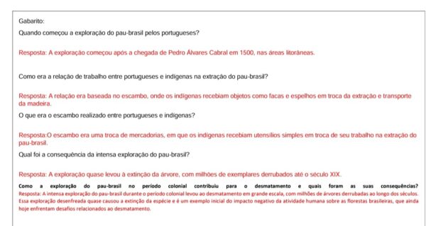 Atividade: Ciclo Econômico do Pau-Brasil – Ensino Fundamental II - Imagem 3