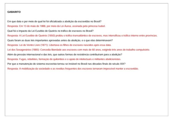 Atividade: Abolição e Leis Abolicionistas no Brasil – BNCC EF09HI04 + EF07HI15 - Imagem 3