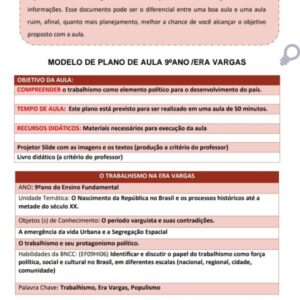 Plano de Aula Completo – Era Vargas (9º Ano)